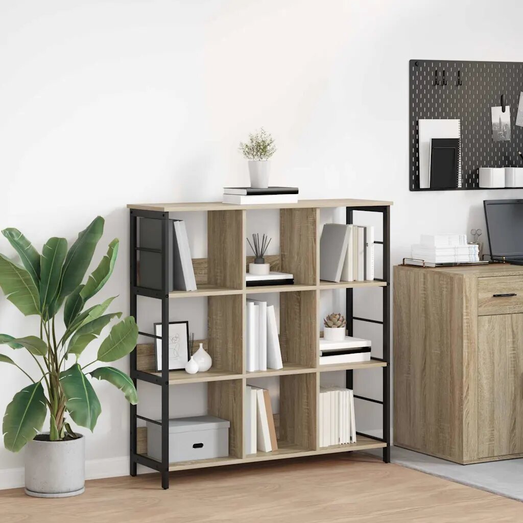 vidaXL Рафт за книги 9 нива 102 x 32 x 1045 см Инженерна дървесина