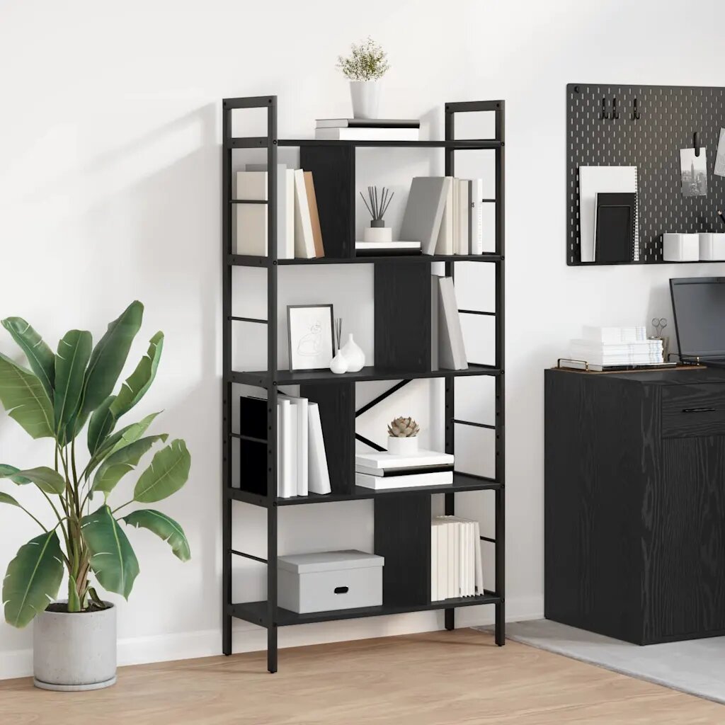 vidaXL Рафт за книги 9 нива 75 x 30 x 156 см Инженерна дървесина