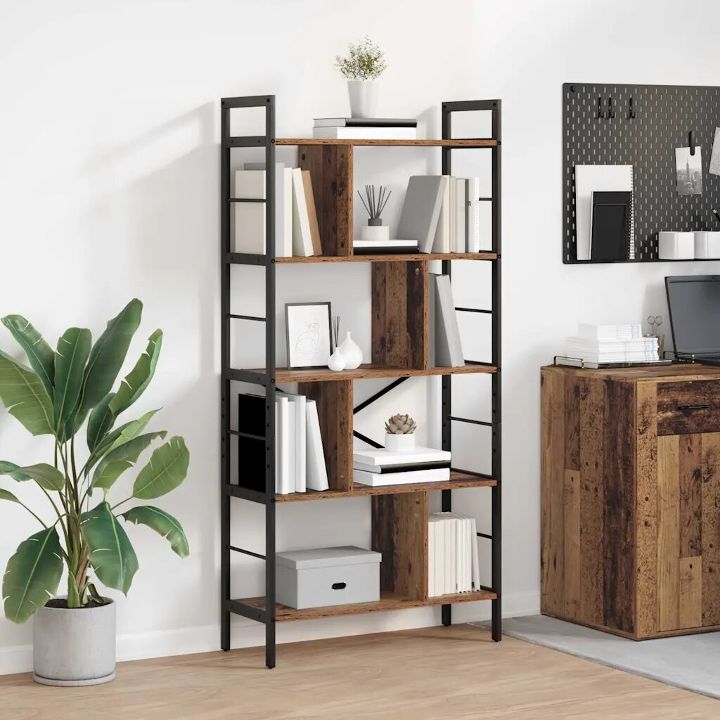 vidaXL Рафт за книги 9 нива 75 x 30 x 156 см Инженерна дървесина