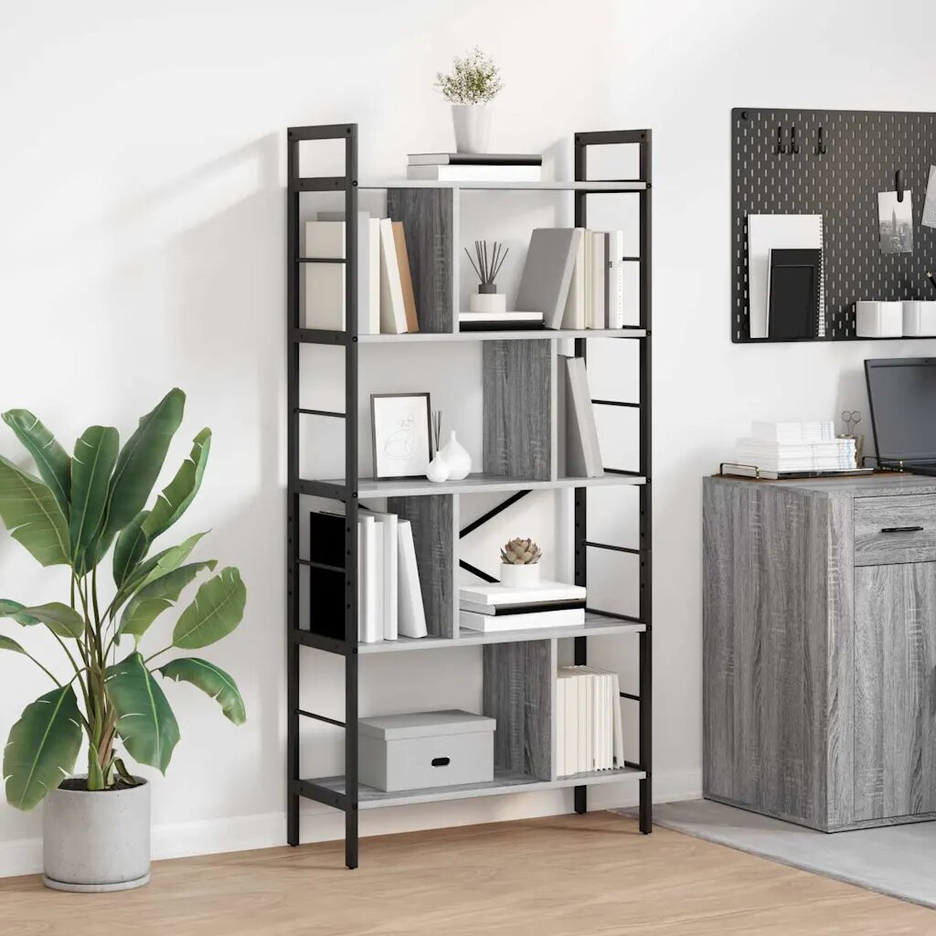vidaXL Рафт за книги 9 нива 75 x 30 x 156 см Инженерна дървесина