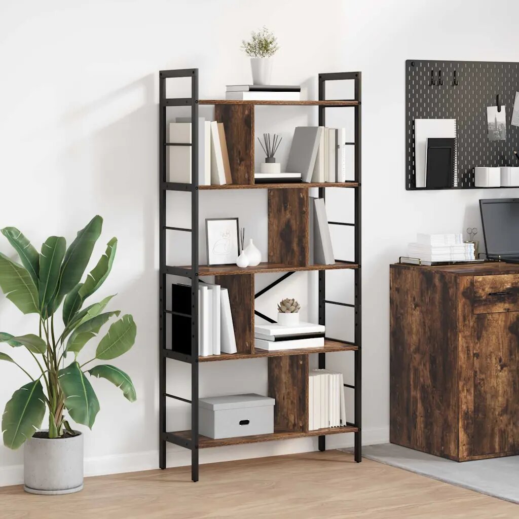 vidaXL Рафт за книги 9 нива 75 x 30 x 156 см Инженерна дървесина
