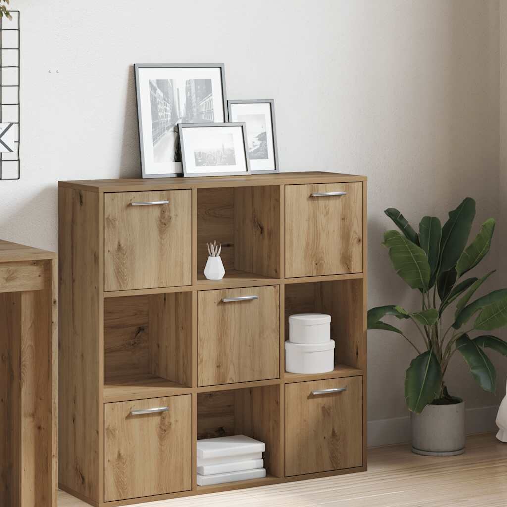 vidaXL Рафт за книги Artisan Дъб 90x28x90 cm Инженерна дървесина