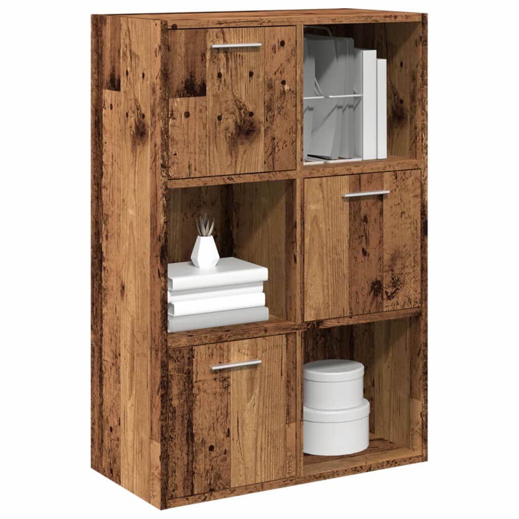 vidaXL Рафт за книги от старо дърво 605x30x90 cm Инженерна дървесина