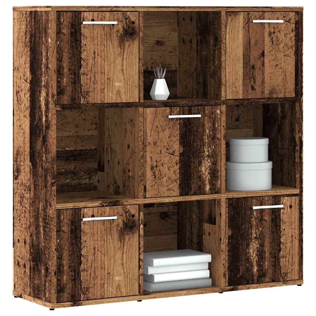 vidaXL Рафт за книги от старо дърво 90x28x90 cm Инженерна дървесина