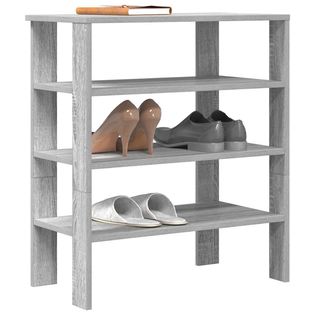 vidaXL Рафт за обувки Grey Sonoma 61x32x70 cm Изработена дървесина