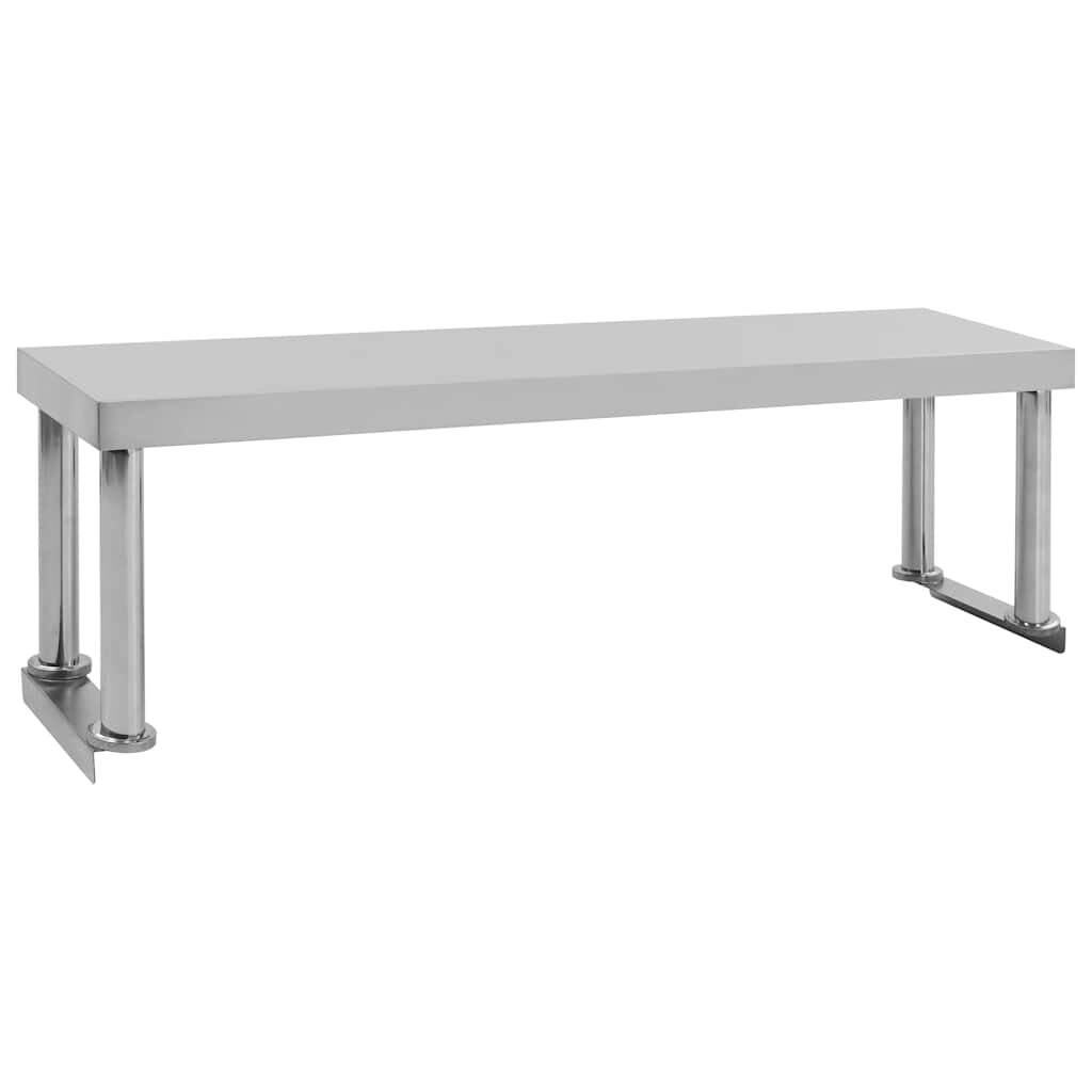vidaXL Рафт за работна маса 120x30x35 см неръждаема стомана