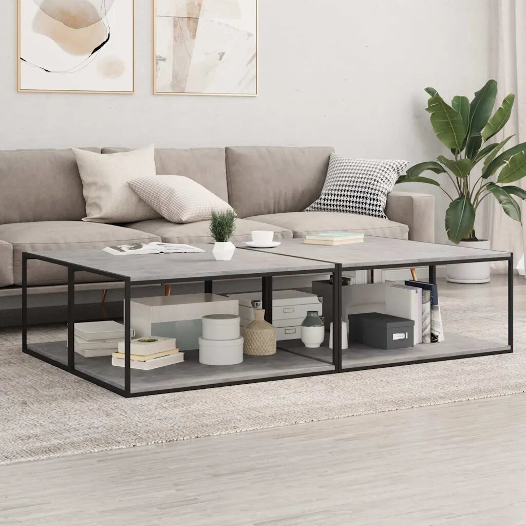 vidaXL Рафтове 8 бр бетонно сиви 80x50x15 см инженерно дърво