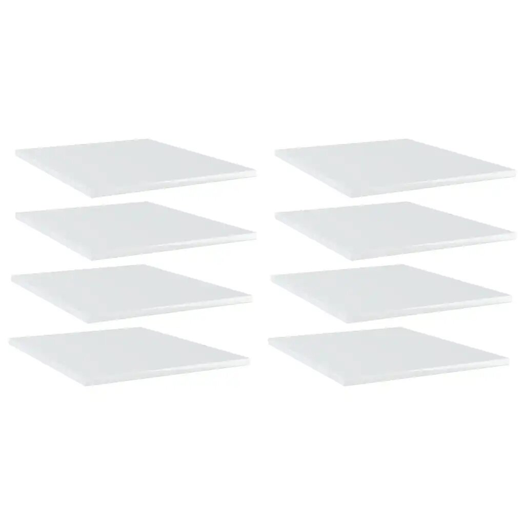 vidaXL Рафтове 8 бр бял гланц 40x50x15 см инженерно дърво