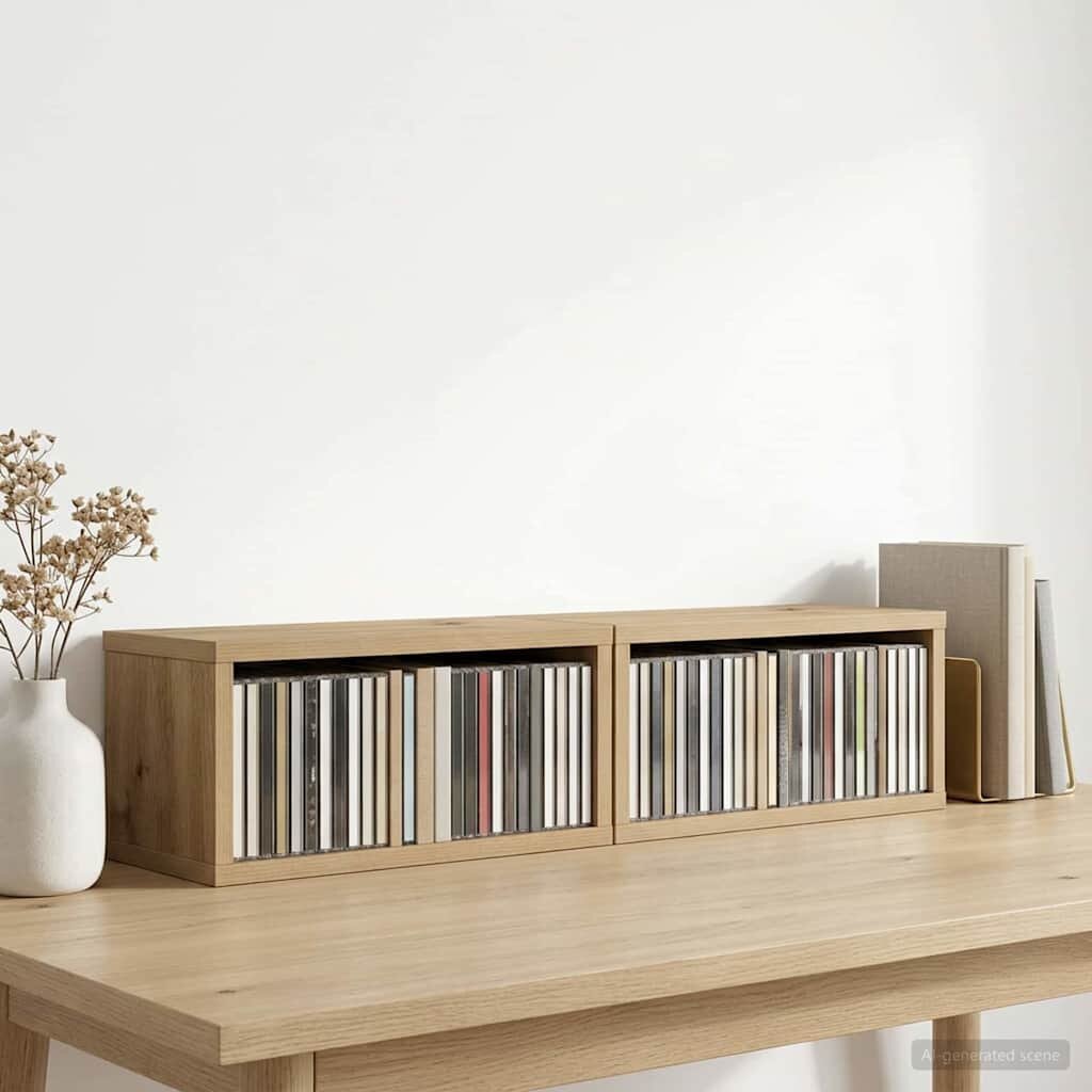 vidaXL Рафтове за CDs 2 бр. Дъб артизан 40 x 17 x 17 см