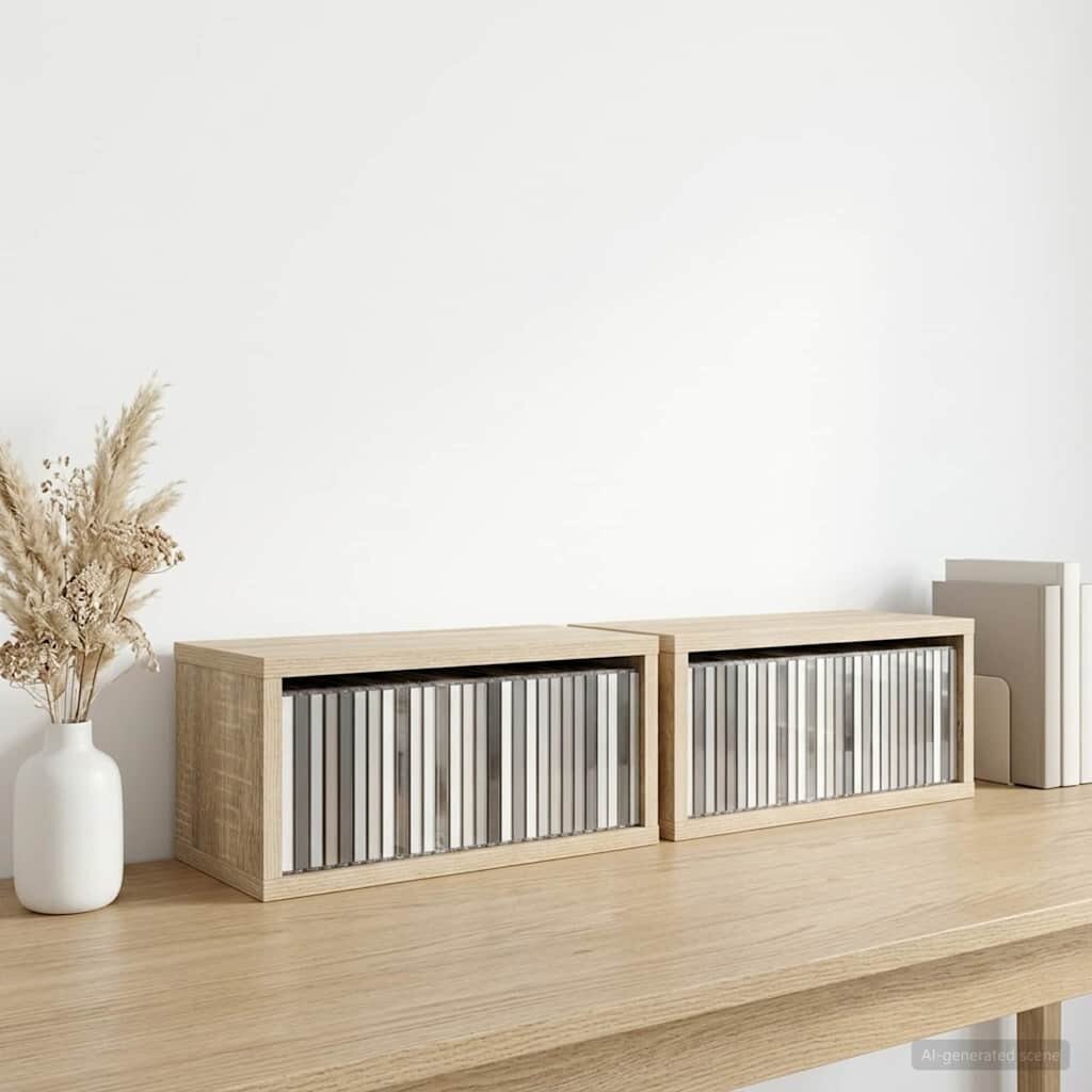 vidaXL Рафтове за CDs 2 бр. Дъб сонома 40 x 17 x 17 см