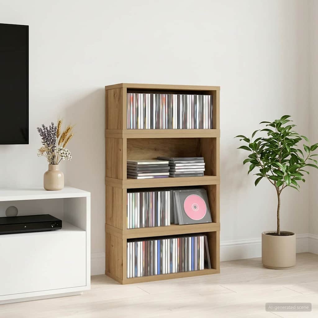 vidaXL Рафтове за CDs 4 бр. Дъб артизан 40 x 17 x 17 см