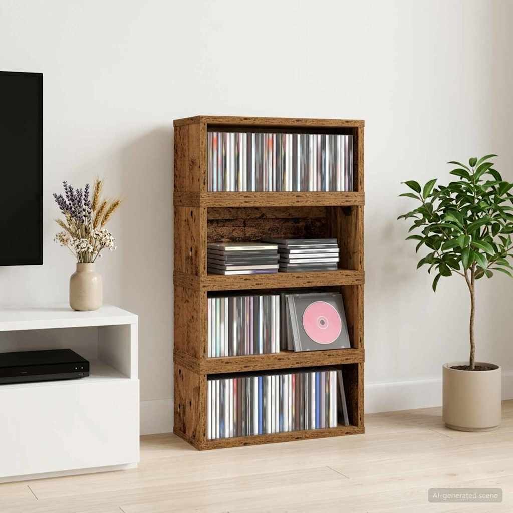 vidaXL Рафтове за CDs 4 бр. Дъбова дървесина 40 x 17 x 17 см