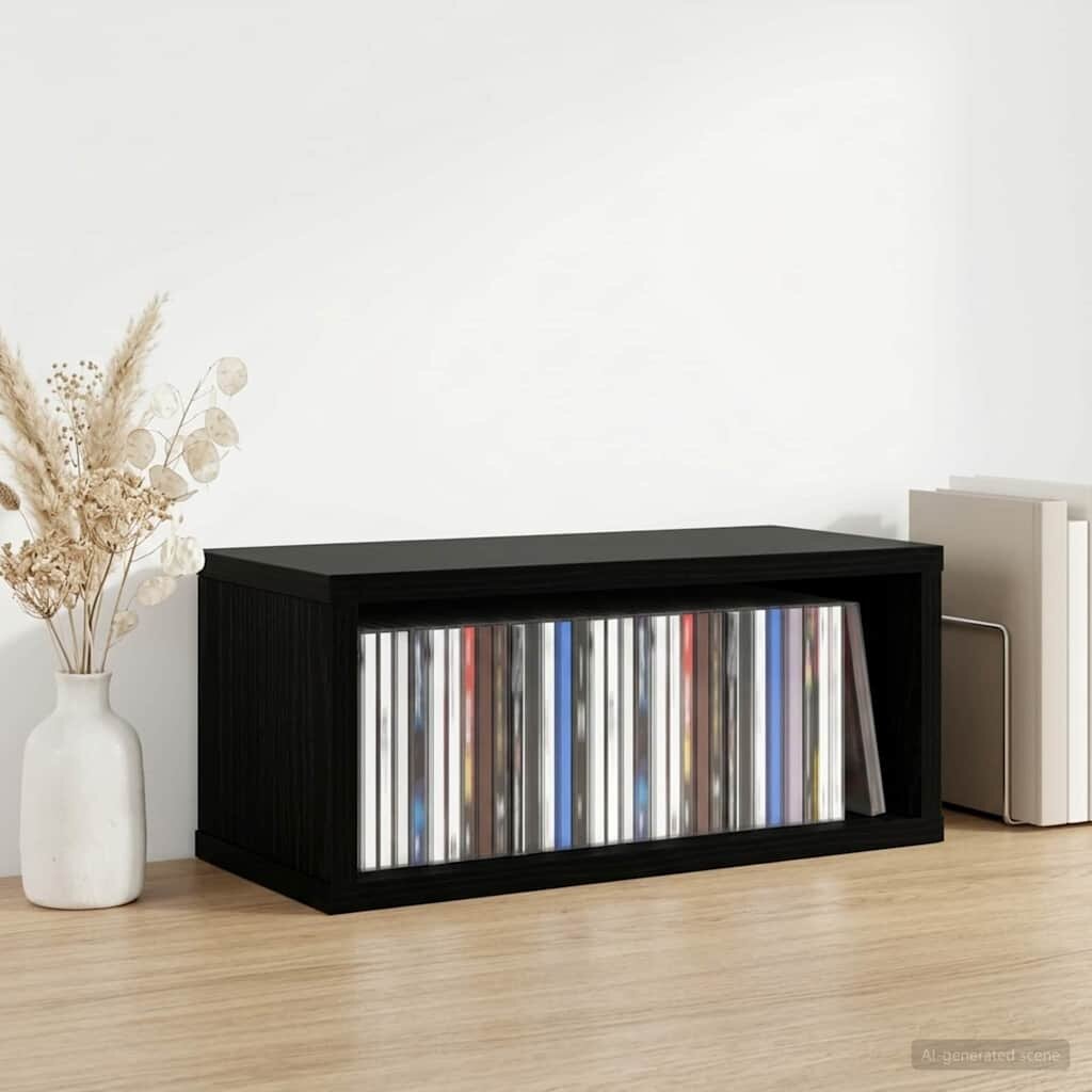 vidaXL Рафтове за CDs Черен дъб 40 x 17 x 17 см Инженерна дървесина