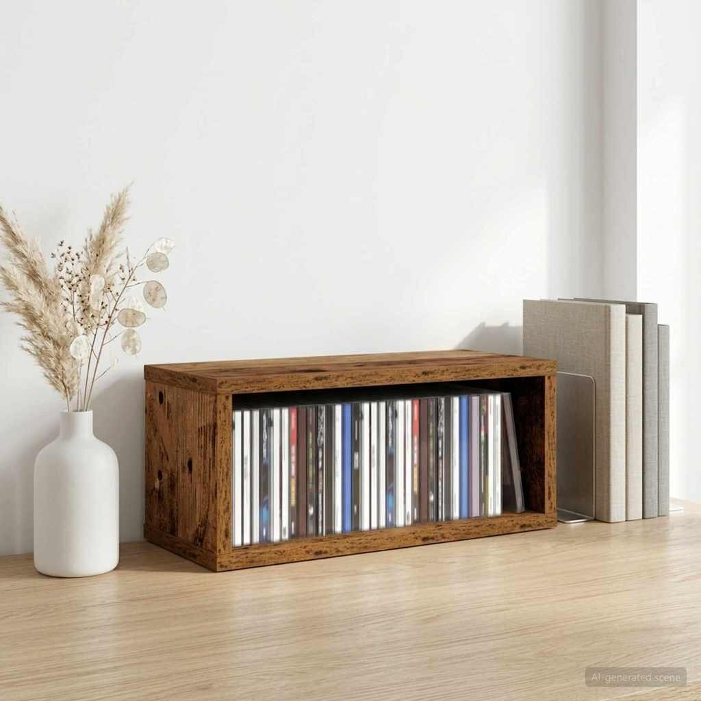vidaXL Рафтове за CDs Дъбова дървесина 40 x 17 x 17 см