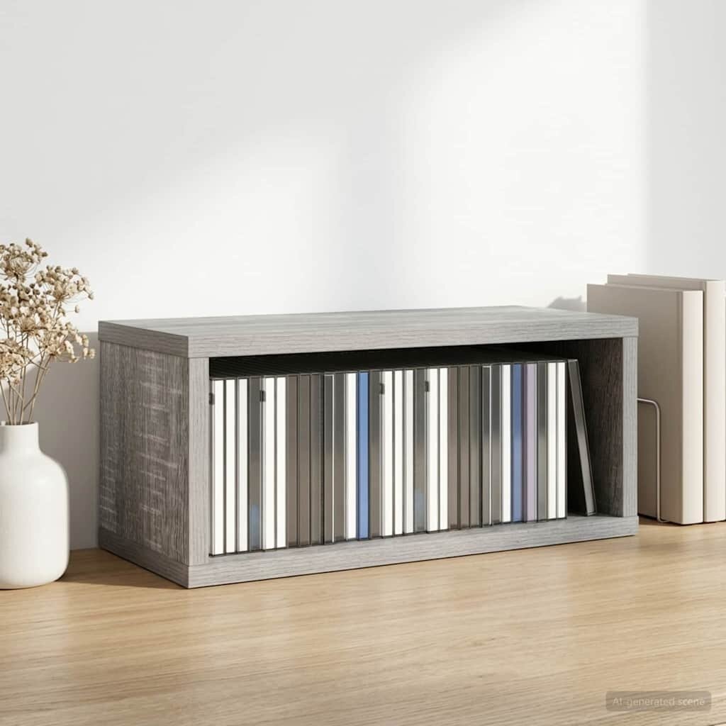 vidaXL Рафтове за CDs Сив Сонома 40 x 17 x 17 см Инженерна дървесина