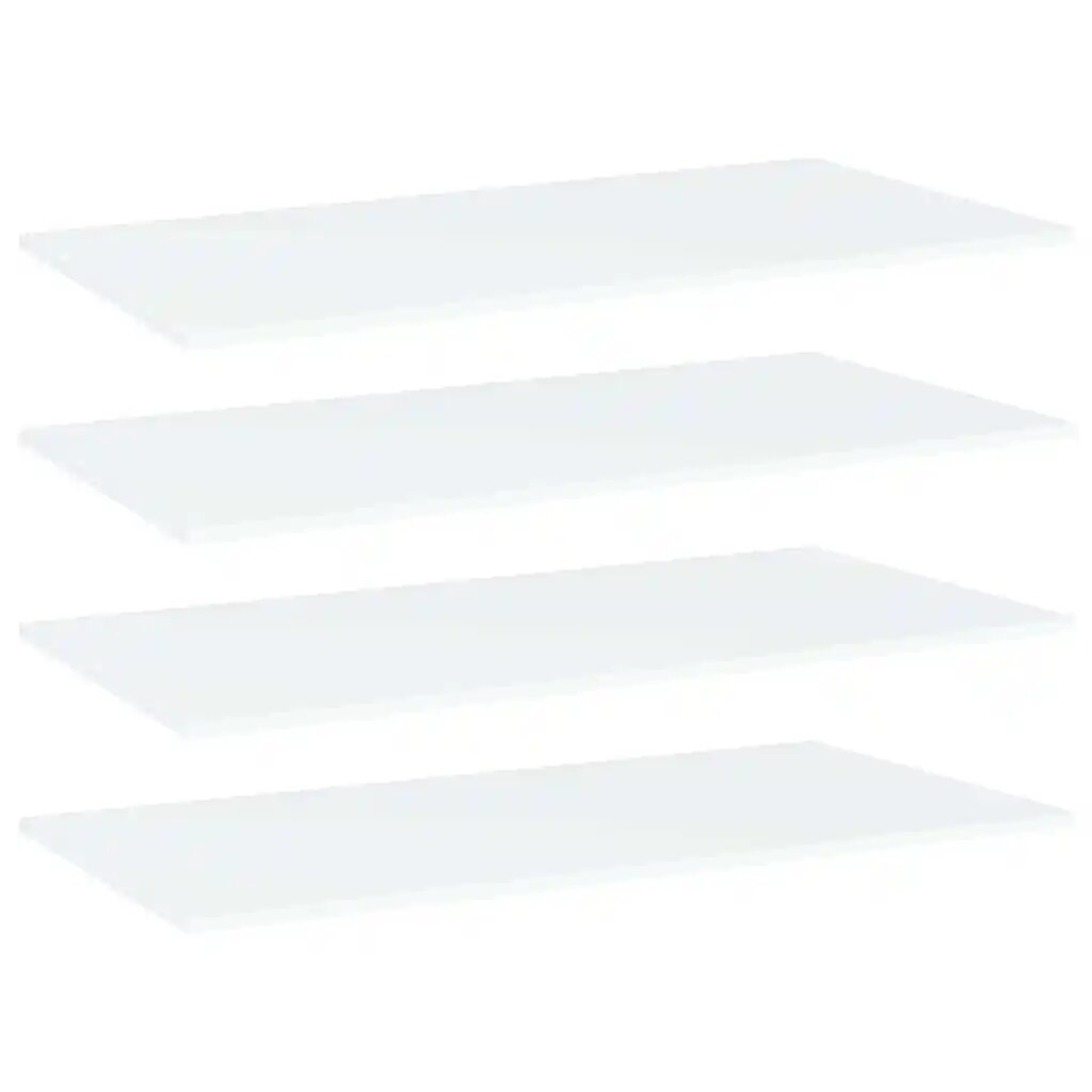 vidaXL Рафтове за етажерка 4 бр бели 80x20x15 см инженерно дърво