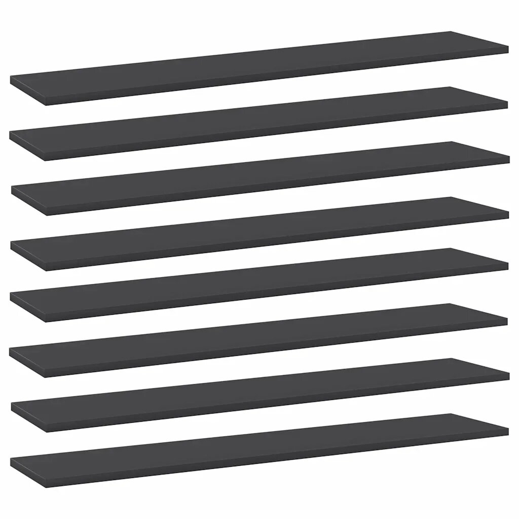 vidaXL Рафтове за етажерка 8 бр сиви 100x20x15 см ПДЧ