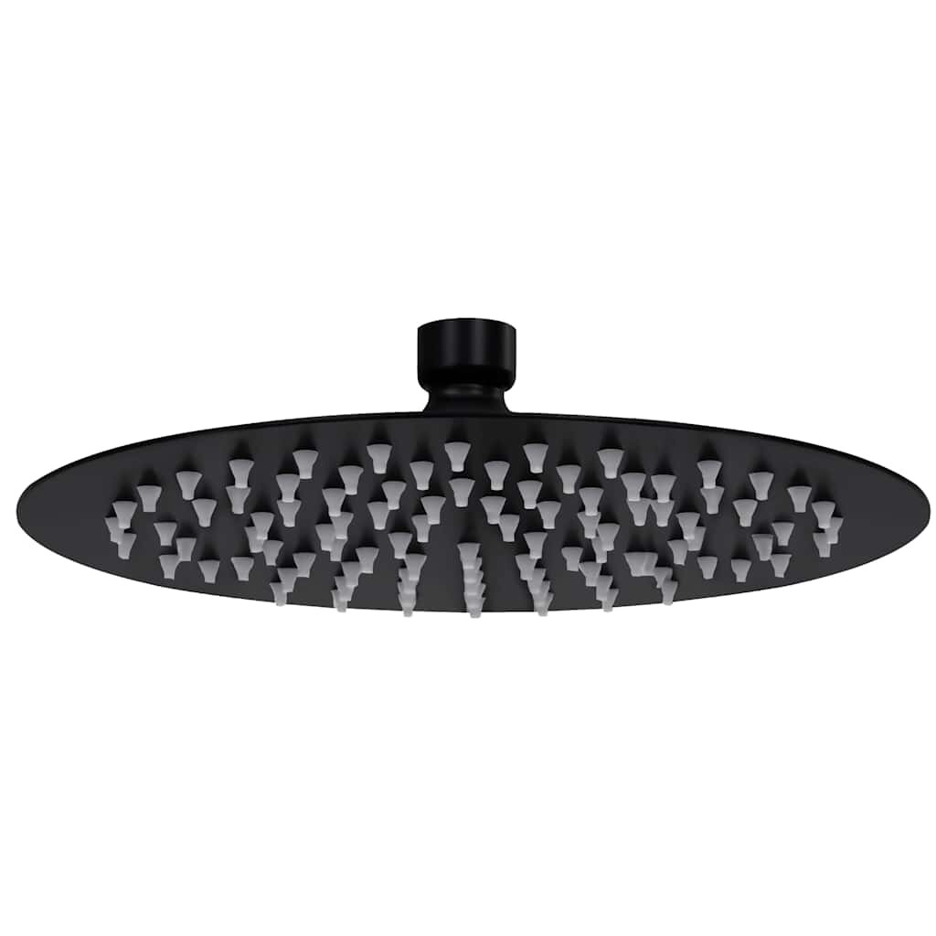 vidaXL Rainshower душ пита инокс 20 см кръгла черна