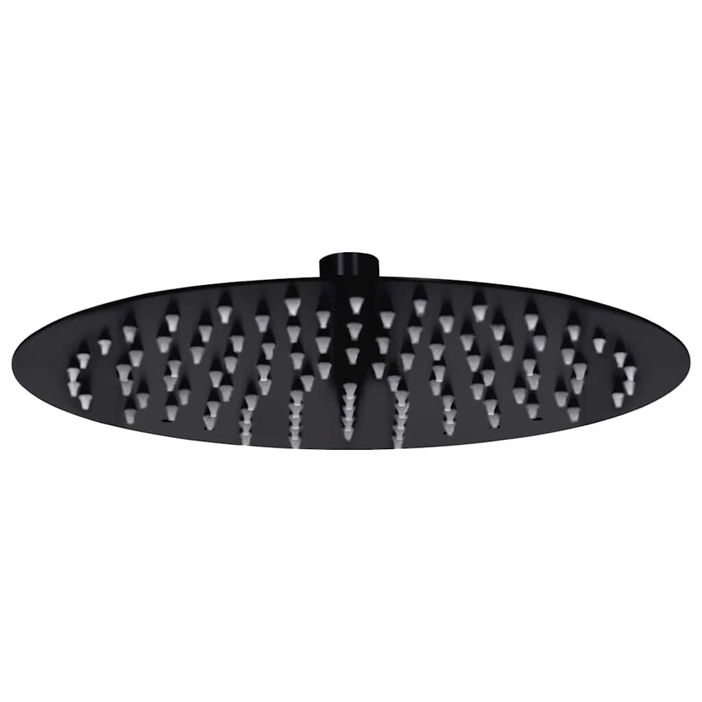 vidaXL Rainshower душ пита инокс 25 см кръгла черна