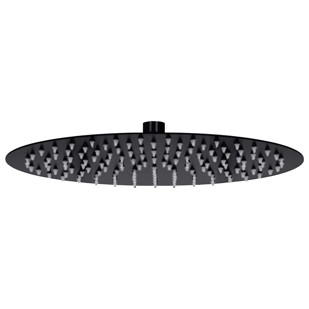 vidaXL Rainshower душ пита инокс 30 см кръгла черна