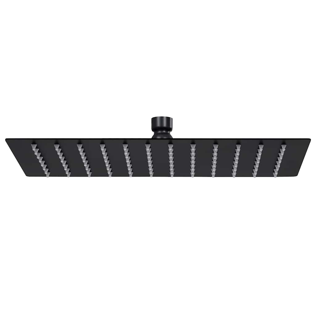 vidaXL Rainshower душ пита инокс 30x20 cм правоъгълна черна