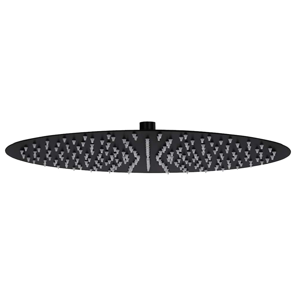 vidaXL Rainshower душ пита инокс 40 см кръгла черна