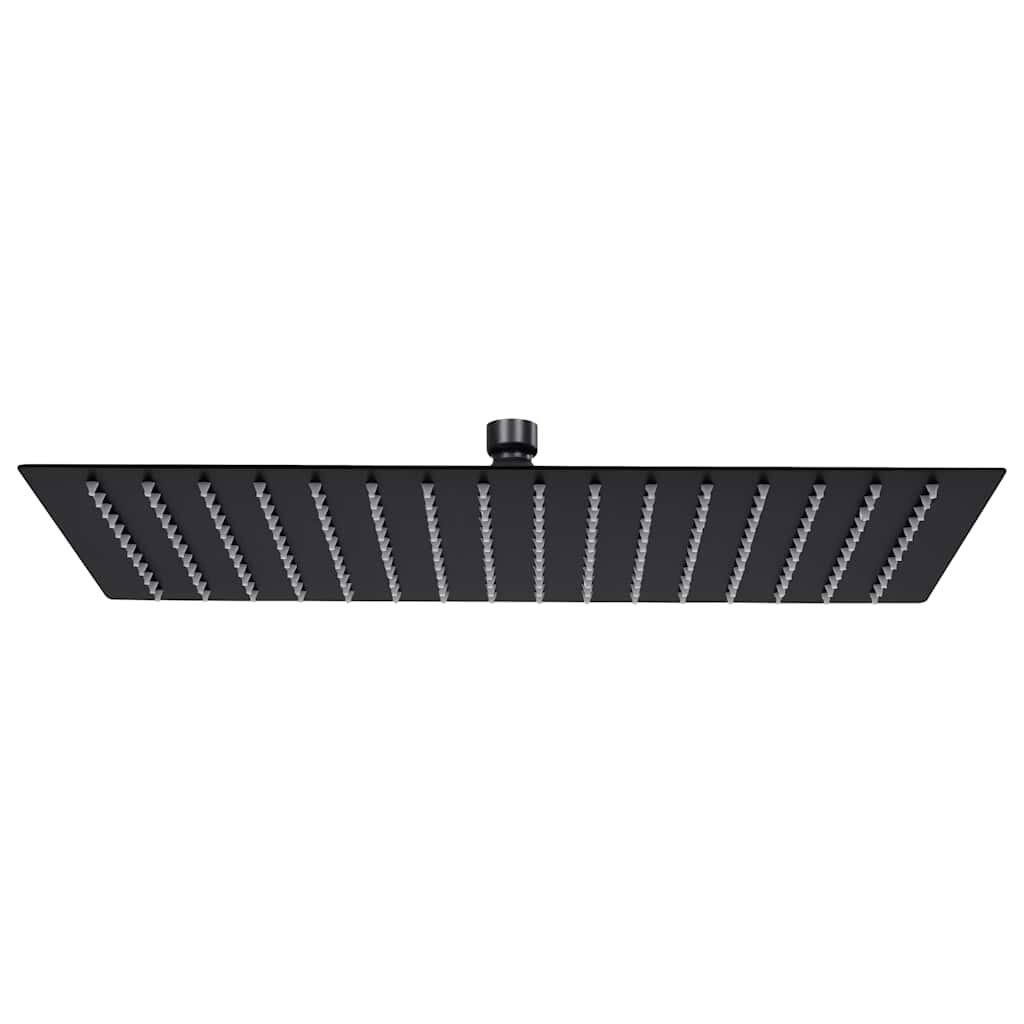 vidaXL Rainshower душ пита инокс 40x30 cм правоъгълна черна