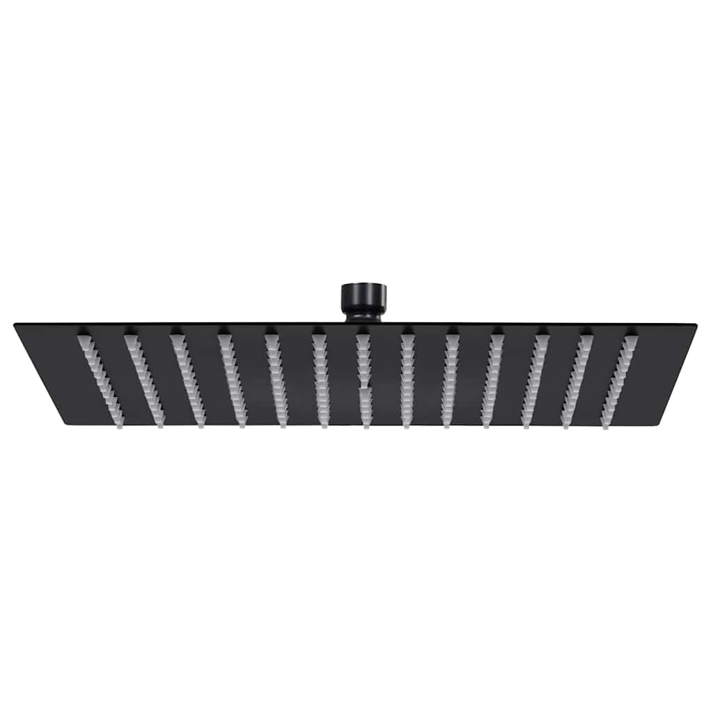 vidaXL Rainshower душ пита инокс 40x40 cм квадратна черна