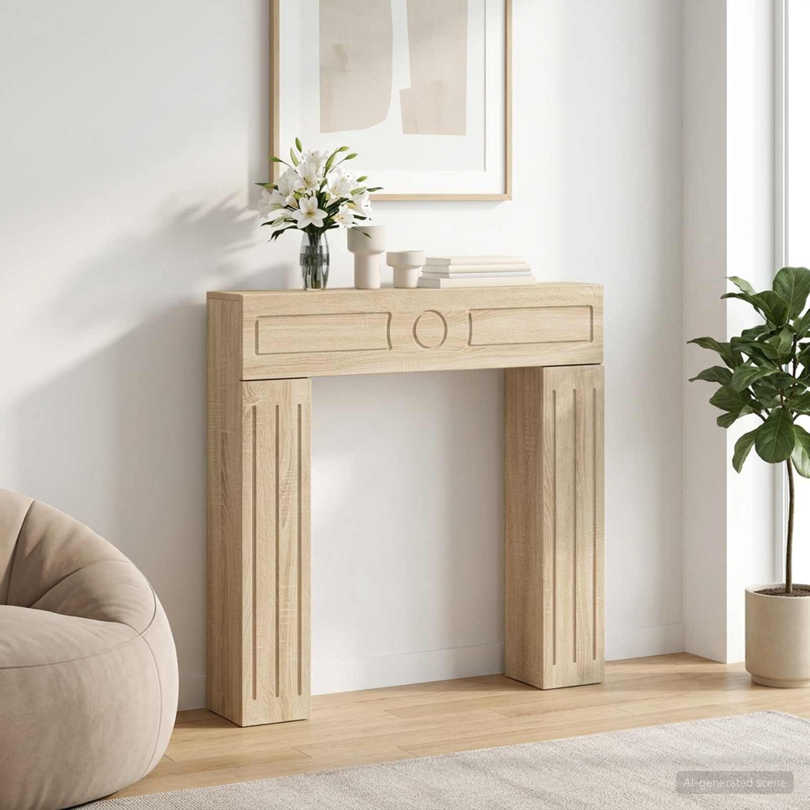 vidaXL Рамка за камина Дъб сонома 102 x 18 x 1005 см