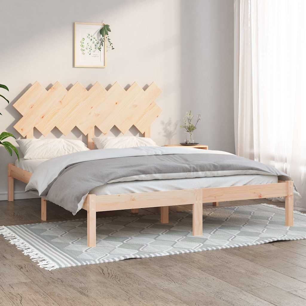vidaXL рамка за легло 150x200 см King Size масивно дърво