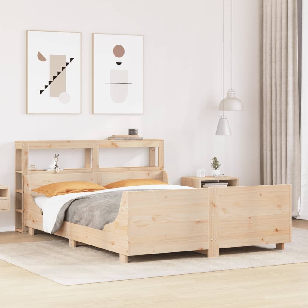 vidaXL Рамка за легло без матрак 160x200 см масивна чамова дървесина