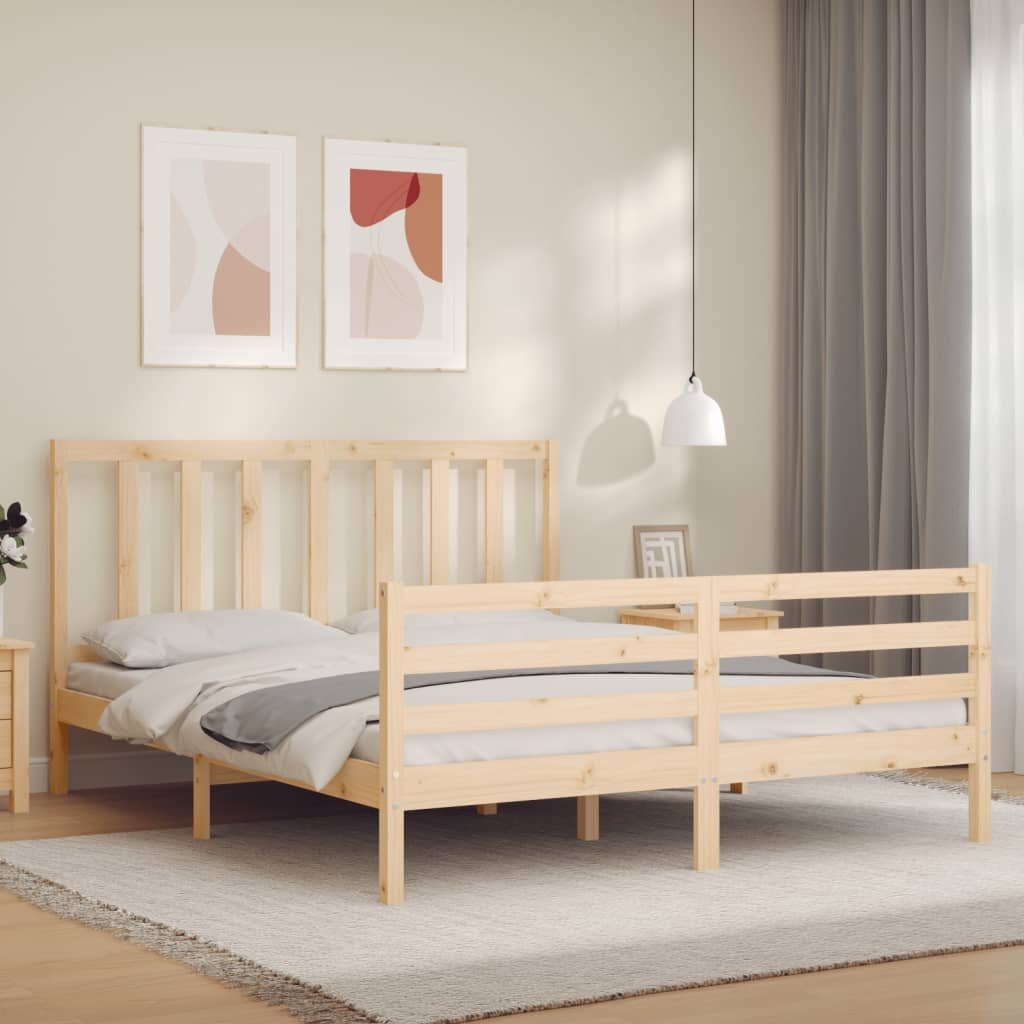 vidaXL Рамка за легло без матрак 160x200 см масивна чамова дървесина