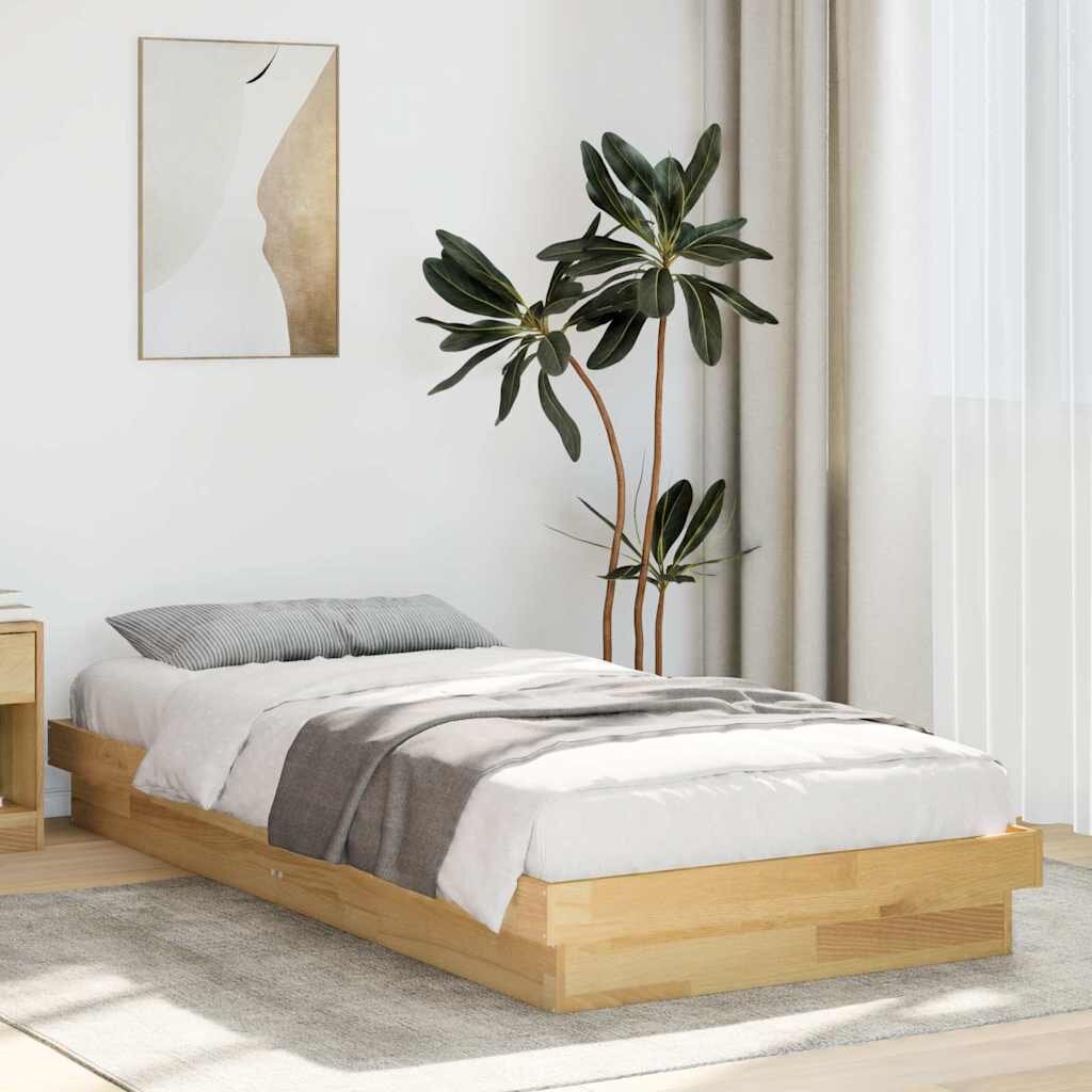 vidaXL Рамка за легло без матрак 75x190 cm Масивна дъбова дървесина