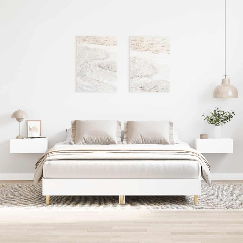 vidaXL Рамка за легло без матрак бяла 150x200 см масивно дърво