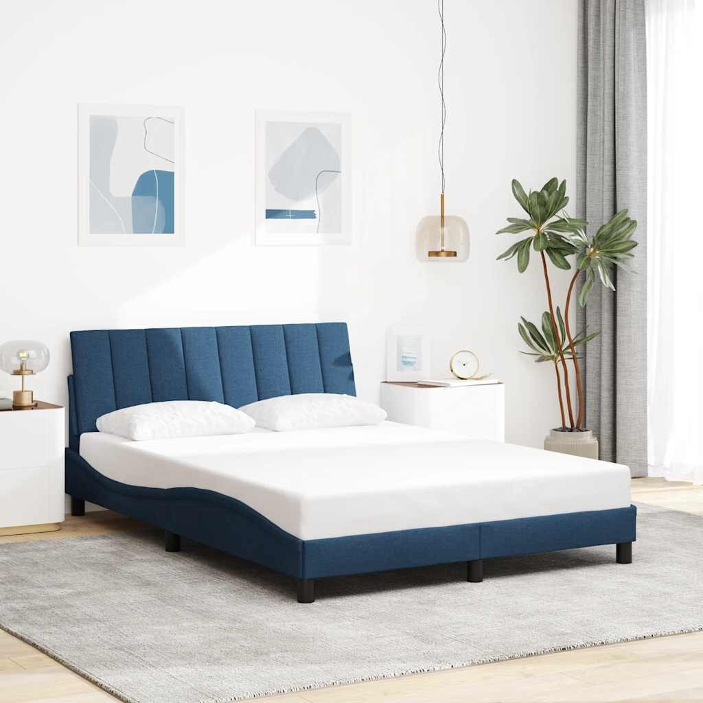 vidaXL Рамка за легло без матрак Hanko синя 120x200см плат