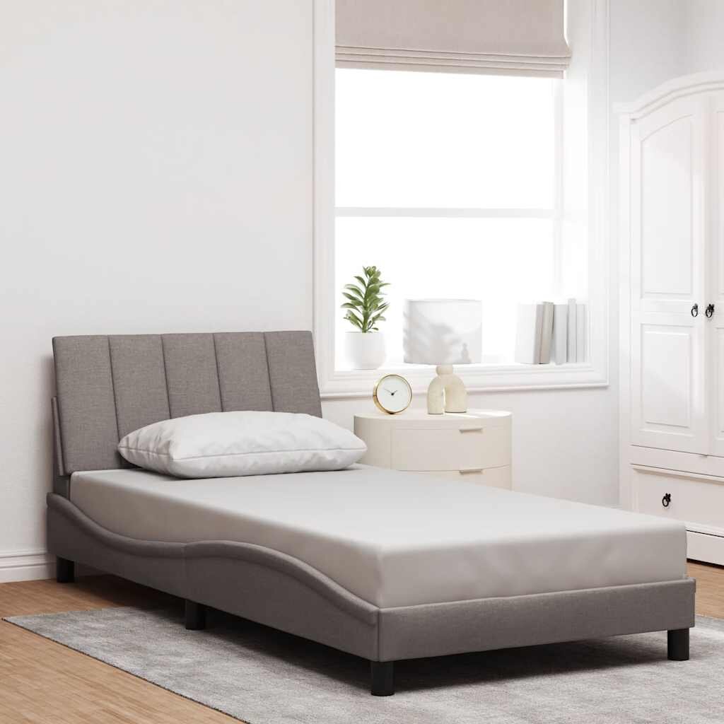 vidaXL Рамка за легло без матрак Hanko таупе 100x200 см плат