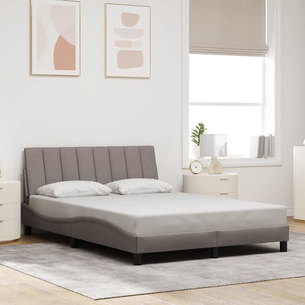 vidaXL Рамка за легло без матрак Hanko таупе 120x200 см плат