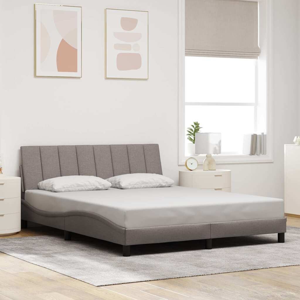 vidaXL Рамка за легло без матрак Hanko таупе 160x200 см плат
