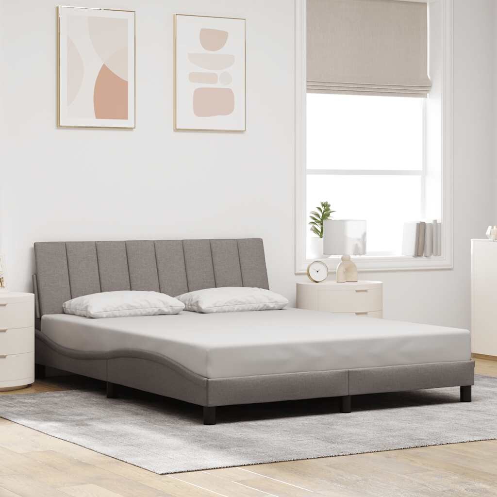 vidaXL Рамка за легло без матрак Hanko таупе 160x200 см плат