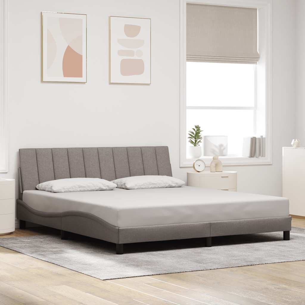 vidaXL Рамка за легло без матрак Hanko таупе 180x200 см плат