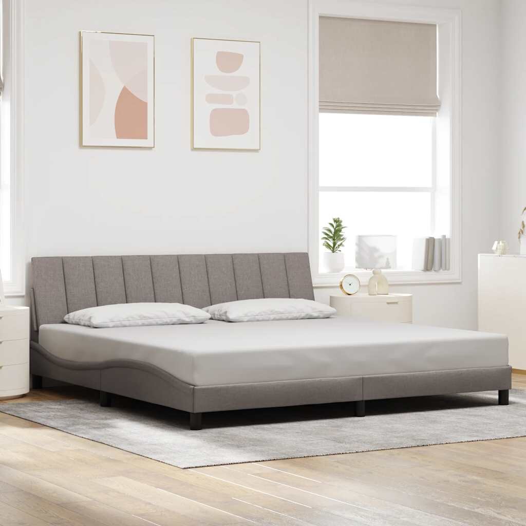 vidaXL Рамка за легло без матрак Hanko таупе 200x200 см плат