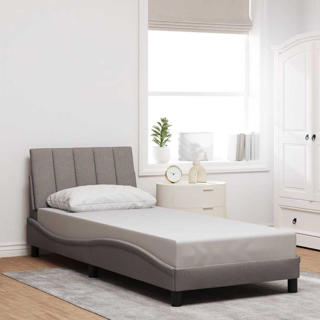 vidaXL Рамка за легло без матрак Hanko таупе 90x200 см плат
