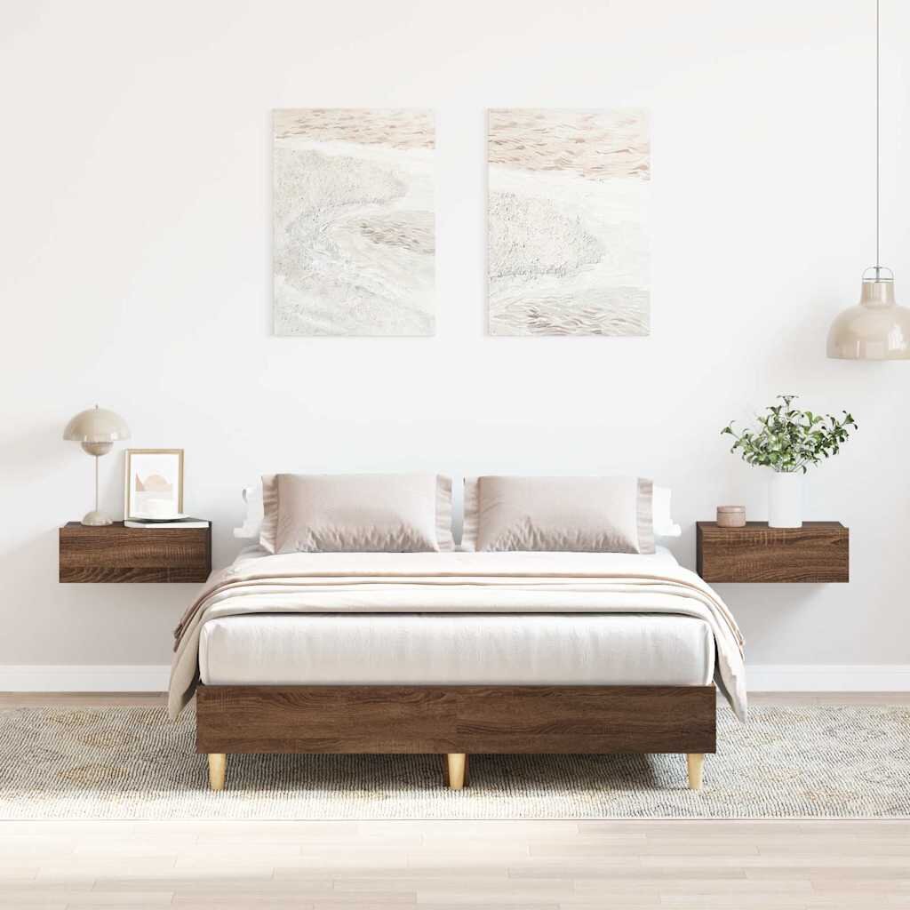vidaXL Рамка за легло без матрак Кафяв дъб 120x200 cm