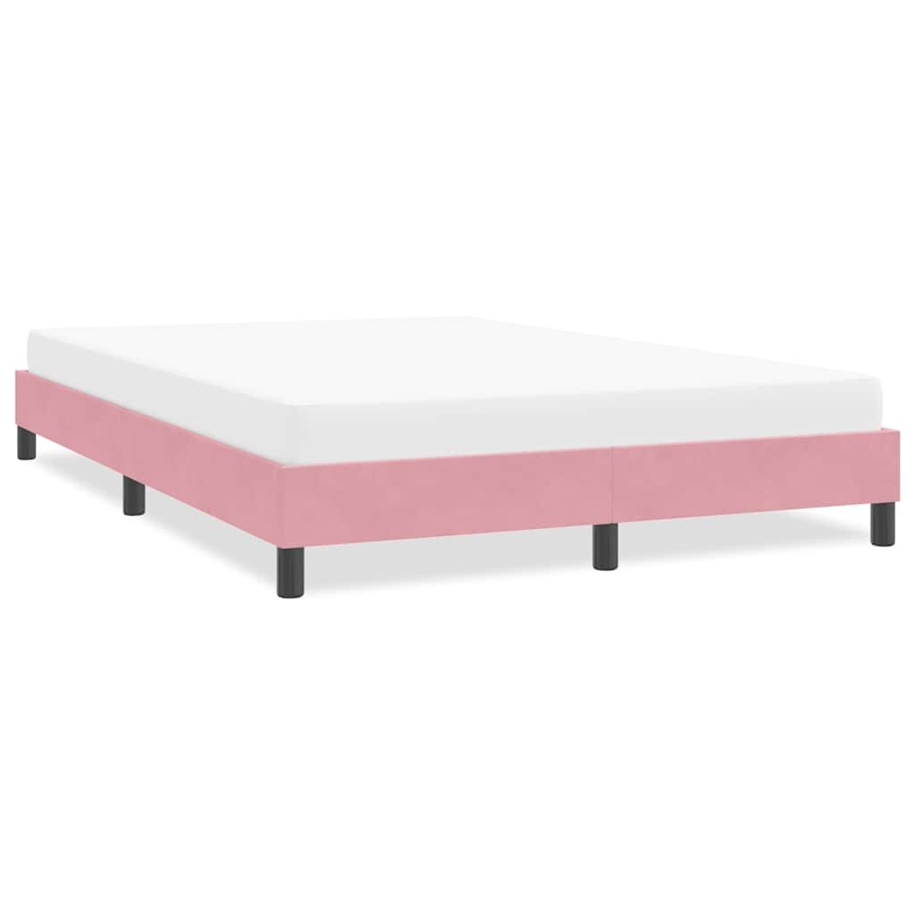 vidaXL Рамка за легло без матрак Pink 140x210 cm Кадифе