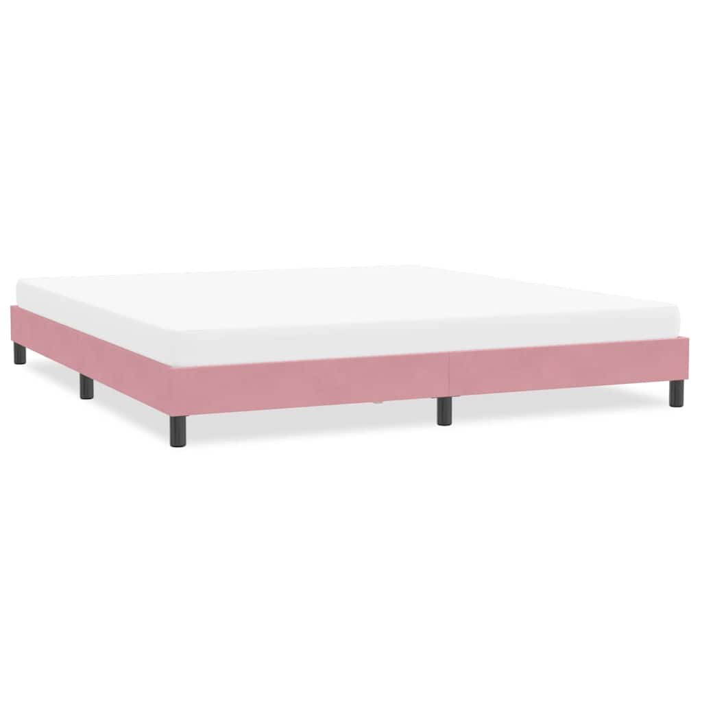vidaXL Рамка за легло без матрак Pink 200x220 cm Кадифе