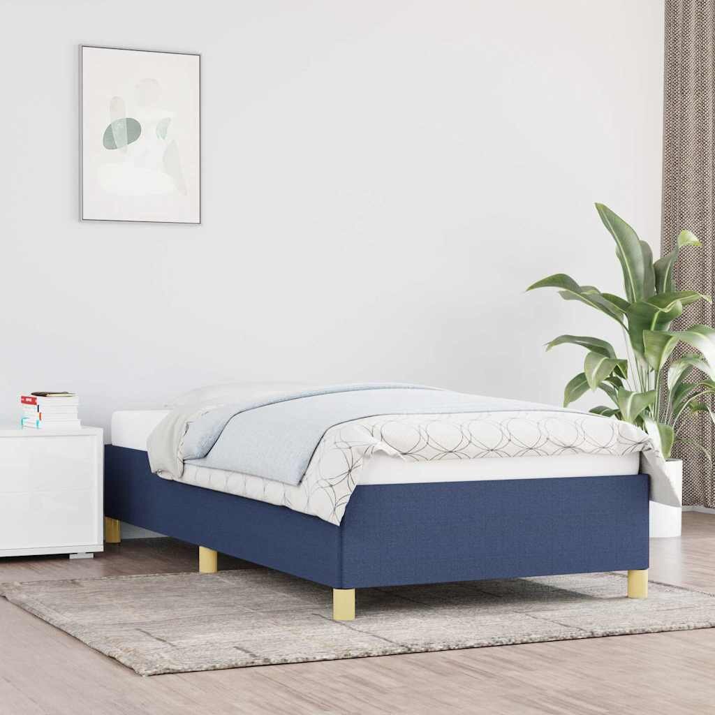 vidaXL Рамка за легло без матрак Синьо 100x200 см плат