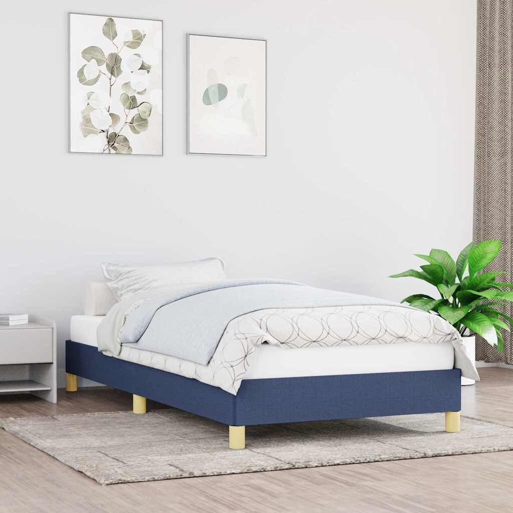 vidaXL Рамка за легло без матрак Синьо 90x200 см плат