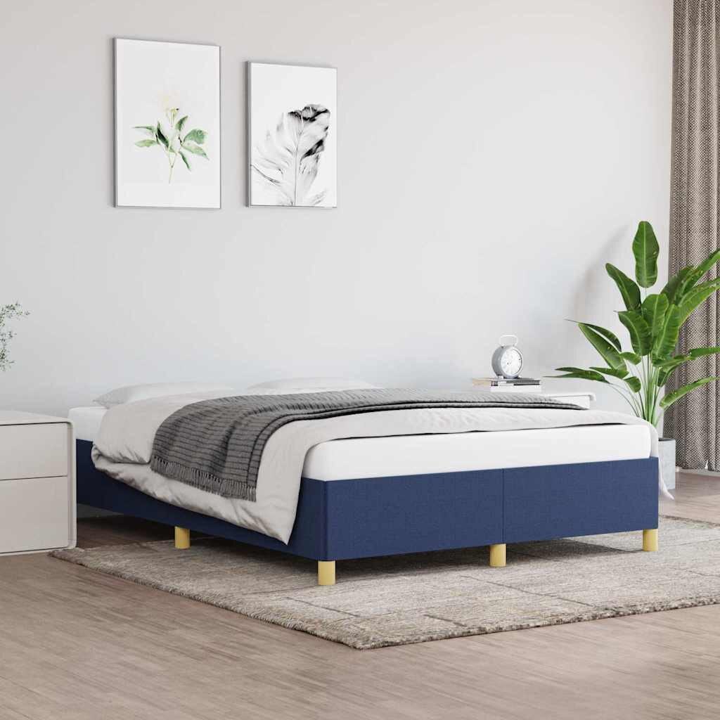 vidaXL Рамка за легло без матрак синя 140x200 см плат