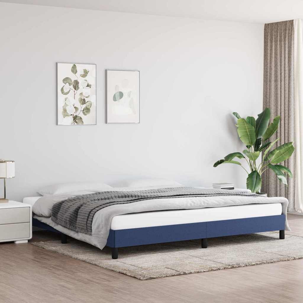 vidaXL Рамка за легло без матрак синя 200x200 см плат