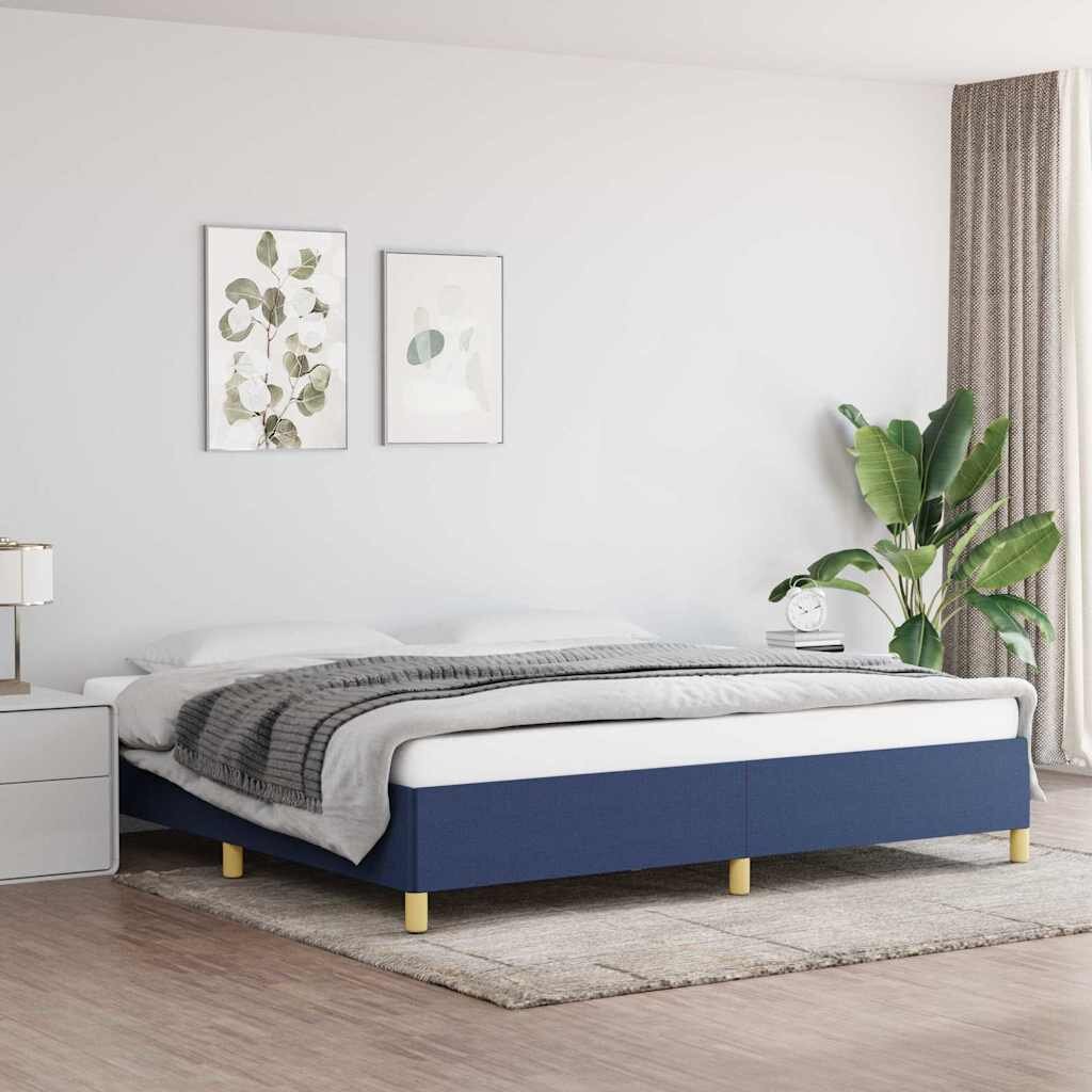 vidaXL Рамка за легло без матрак синя 200x200 см плат